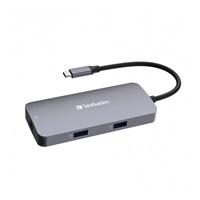 VERBATIM Hub USB-C Pro Multiport 5 Port, 2x USB 3.2, 1x USB-C, HDMI, RJ45, šedá