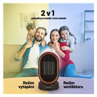 Lauben Desk Fan&Heater 2in1 600BB