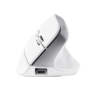 TRUST myš Bayo+ Ergonomická vertikální myš, Bezdrátová, bílá