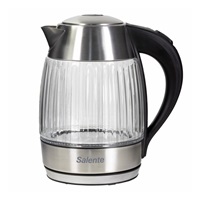 Salente StripeGlass, rychlovarná konvice 1,8 l, nerez/skleněná, červené podsvícení