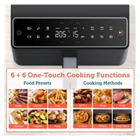 Cosori Dual Blaze 6.4L SMART horkovzdušná  fritéza + 5x špíz a gril. rošt, black