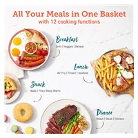 Cosori Dual Blaze 6.4L SMART horkovzdušná  fritéza + 5x špíz a gril. rošt, black