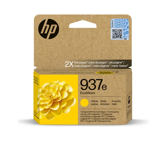 HP 937e EvoMore Yellow Original Ink Cartridge (1,650 pages)