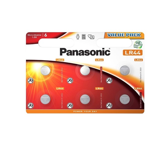 Panasonic knoflíková baterie LR44EL/6BP (Blistr 6 ks)