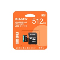 ADATA MicroSDXC karta 512GB Premier Pro UHS-I V30S (R:100/W:80 MB/s) + SD adaptér