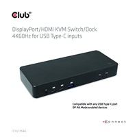 Club3D Dokovací stanice USB-C 10v1, 1xDP, 1xHDMI, 3xUSB-C, 3xUSB, 1xRJ45, 1x3.5mm, černá