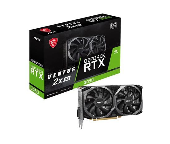 BAZAR - MSI VGA NVIDIA GeForce RTX 3050 VENTUS 2X XS 8G OC, RTX 3050, 8GB GDDR6, 1xDP, 1xHDMI, 1xDVI - Po opravě (Bez př