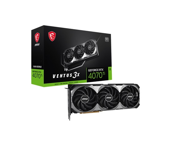 BAZAR - MSI VGA NVIDIA GeForce RTX 4070 Ti VENTUS 3X E1 12G OC, RTX 4070 Ti, 12GB GDDR6X, 3xDP, 1xHDMI - Po opravě (Bez