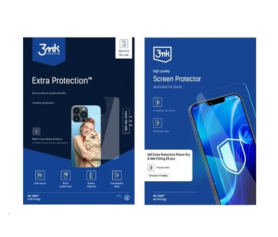 3mk All-Safe - AIO fólie Extra Protection Phone Dry & Wet Fitting, 25 ks