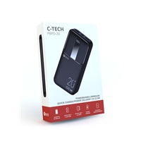 C-TECH Powerbanka 20000mAh, Li-Pol, 22,5W, USB-C/USB-A/micro USB