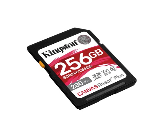 Kingston SDXC karta 256GB Canvas React Plus, UHS-II, U3, V60, R:280/W:150MB/s