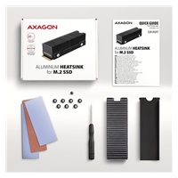 AXAGON CLR-M2XT, hliníkový pasivní chladič pro jedno i oboustranný M.2 SSD disk, výška 20 mm