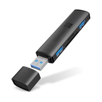 CONNECT IT Hub Compact 4v1, 2xUSB 3.0, 1xSD, 1xMicroSD, externí, černá
