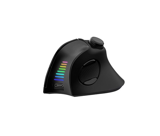 EVOLVEO Vertikální myš TwinVerti, Ergonomická myš, 2.4GHz, Bluetooth, černá