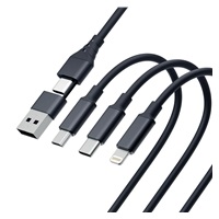 3mk nabíjecí kabel - Hyper Cable 3in1 A/C to C/Micro/Lightning 1.5m, černá
