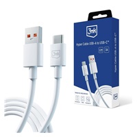 3mk datový kabel - Hyper Cable A to C 1.2m 3A, bílá