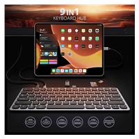 AXAGON HMC-KB-CS, USB 5Gbps hub s CZ/SK klávesnicí, HDMI 4K/60Hz, 3x USB-A, SD/mSD, audio, PD 100W, kabel USB-C 60cm