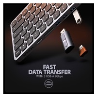 AXAGON HMC-KB-CS, USB 5Gbps hub s CZ/SK klávesnicí, HDMI 4K/60Hz, 3x USB-A, SD/mSD, audio, PD 100W, kabel USB-C 60cm