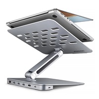 AXAGON HMC-STND, stojan pro 10"-17" notebooky, USB 5Gbps hub, 3x USB-A, HDMI 4k/60Hz, RJ-45, PD 100W, kabel USB-C 60cm – náhled 1