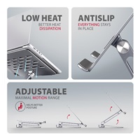 AXAGON HMC-STND, stojan pro 10"-16" notebooky, USB 5Gbps hub, 3x USB-A, HDMI 4k/60Hz, RJ-45, PD 100W, kabel USB-C 60cm