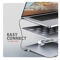 AXAGON HMC-STND, stojan pro 10"-16" notebooky, USB 5Gbps hub, 3x USB-A, HDMI 4k/60Hz, RJ-45, PD 100W, kabel USB-C 60cm