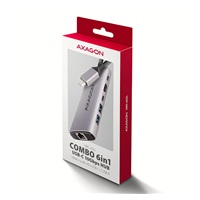 AXAGON HMC-6G2L, USB 10Gb/s hub, 2x USB-A, 1x USB-C, HDMI 4k/60, RJ-45, PD 100W, kabel USB-C 15cm