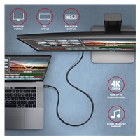 AXAGON BUCM32-CM15AB, SPEED+ kabel USB-C <-> USB-C, 1.5m, USB 20Gbps, PD 100W 5A, 4K HD, ALU, oplet, černý