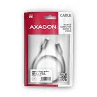 AXAGON BUCM32-CM15AB, SPEED+ kabel USB-C <-> USB-C, 1.5m, USB 20Gbps, PD 100W 5A, 4K HD, ALU, oplet, černý