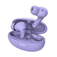 TRUST sluchátka Yavi, Bluetooth ENC, špunty, fialová