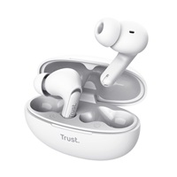TRUST sluchátka Yavi, Bluetooth ENC, špunty, bilá