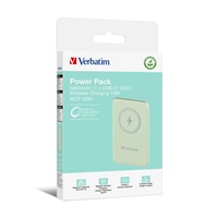 VERBATIM Powerbanka Charge ‘n‘ Go, Magnetická, 5000 mAh, USB-C, Zelená