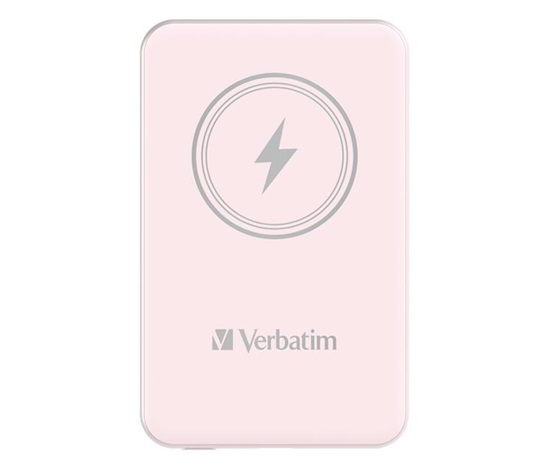 VERBATIM Powerbanka Charge 'n' Go, Magnetická, 5000 mAh, USB-C, Růžová