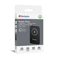 VERBATIM Powerbanka Charge ‘n‘ Go, Magnetická, 10000 mAh, USB-C, Černá