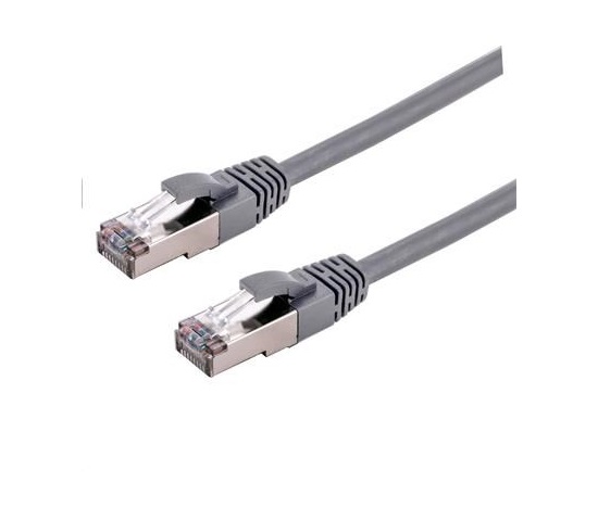 C-TECH kabel patchcord Cat6a, S/FTP, šedý, 15m