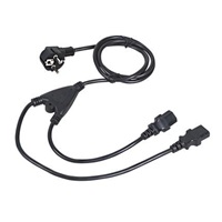 C-TECH kabel síťový 220/230V napájecí, 1,8m, rozdvojka Y, VDE