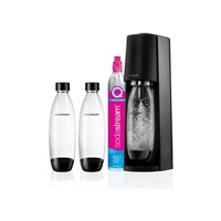 SodaStream Terra Black výrobník sody, mechanický, 2x 1l láhev SodaStream Fuse, bombička s CO2, černý