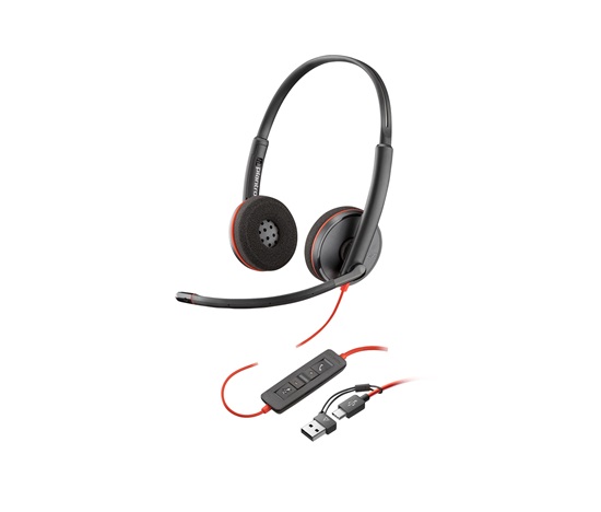 Poly Blackwire 3220 náhlavní souprava, USB-C/A adaptér, stereo