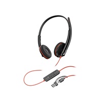 Poly Blackwire 3220 náhlavní souprava, USB-C/A adaptér, stereo