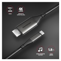 BAZAR AXAGON RVC-HI2MC, USB-C -> HDMI 2.0a redukce / kabel 1.8m, 4K/60Hz HDR10 - POŠKOZENÝ OBAL
