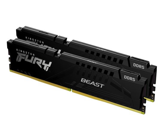 KINGSTON DIMM DDR5 64GB (Kit of 2) 6400MT/s CL32 ECC FURY Beast XMP Černá