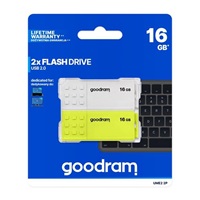 GOODRAM Flash Disk 2x16GB UME2, USB 2.0, bílá, žlutá