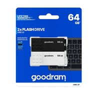 GOODRAM Flash Disk 2x64GB UME2, USB 2.0, bílá, černá