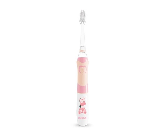 NENO FRATELLI elektrický zubní kartáček, pro děti od 6 let, LED podsvícení, nylonová vlákna, růžový