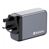 VERBATIM GaN Nabíječka do sítě GNC-100, 100W, 3x USB-C, 1x USB