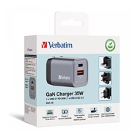VERBATIM GaN Nabíječka do sítě GNC-35, 35W, 1x USB-C, 1x USB