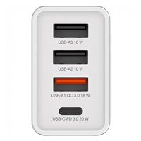 VERBATIM Univerzální adaptér nabíječka CHR-30EU2, 30W, 1x USB-C, 3x USB bílá