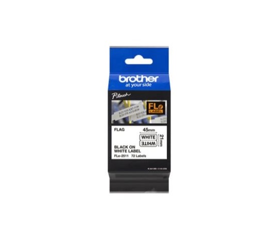 BROTHER FLe-2511 předřezané štítky - černá na bílé, 21 mm šířka