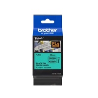 BROTHER FLe-7511 předřezané štítky - černá na zelené, 21 mm šířka