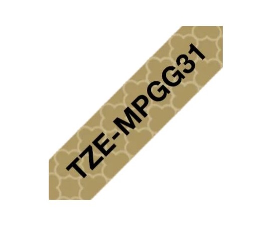 BROTHER Originální kazeta Brother TZe-MPGG31 - černá na zlatém vzoru, šířka 12 mm