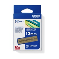 BROTHER Originální kazeta Brother TZe-MPGG31 - černá na zlatém vzoru, šířka 12 mm